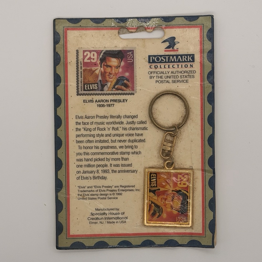 Elvis Presley Post office key chain memorabilia. Postmark Collection